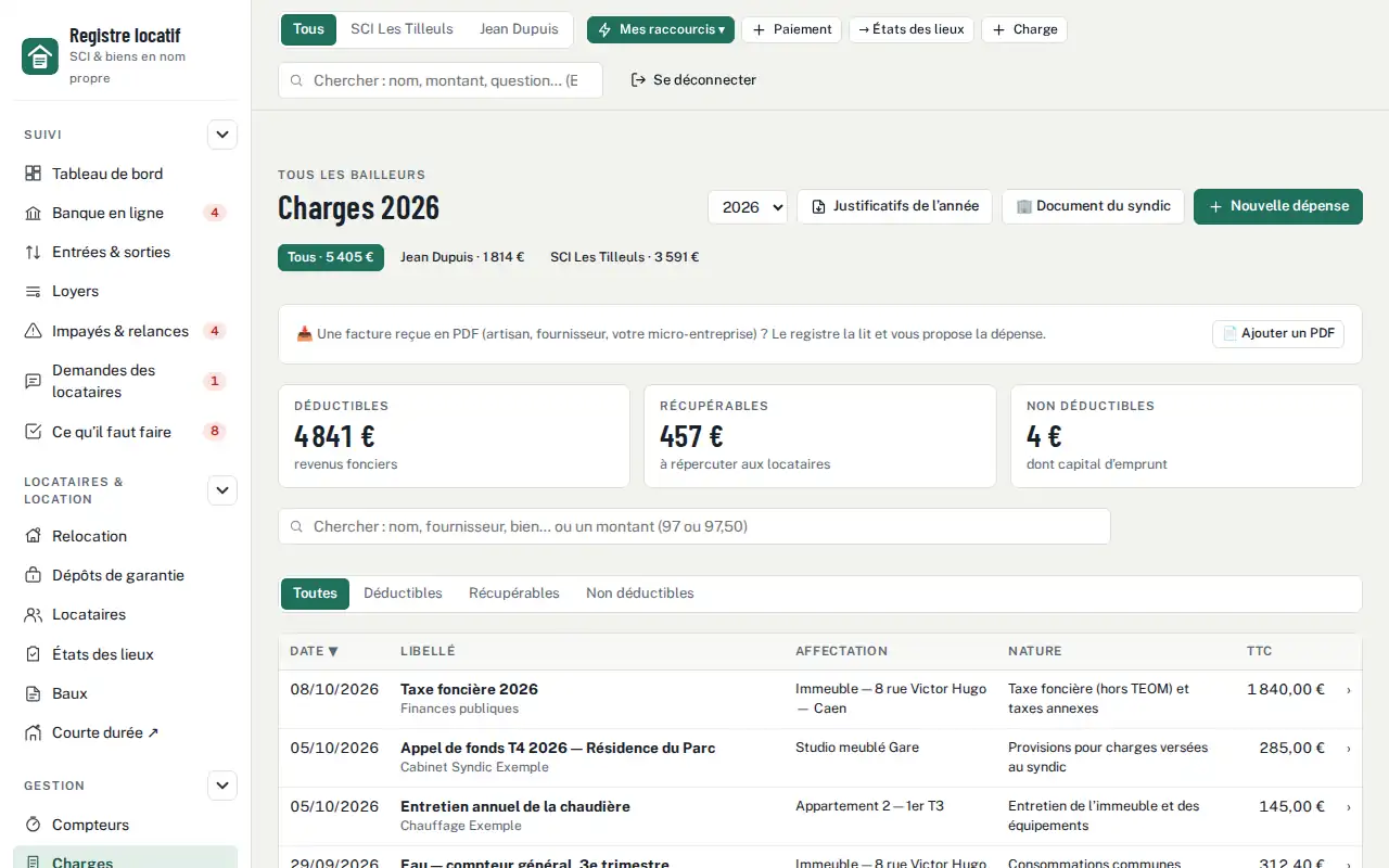 Charges — Régularisation des charges locatives : décompte automatique